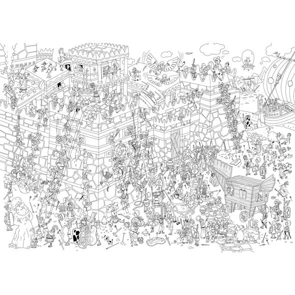 Рисуем, раскрашиваем, творим. Раскраска-плакат. "Осада крепости" (820х580мм)