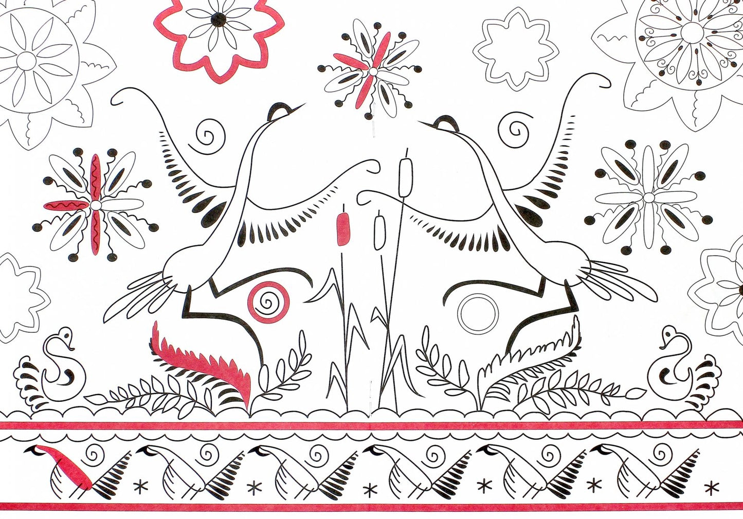 РАСКРАСКА. Народное творчество. Мезенская роспись