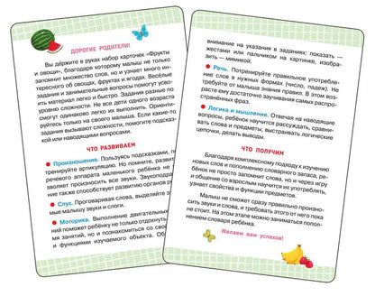 Фрукты и овощи. Первые слова на русском для малышей-билингвов